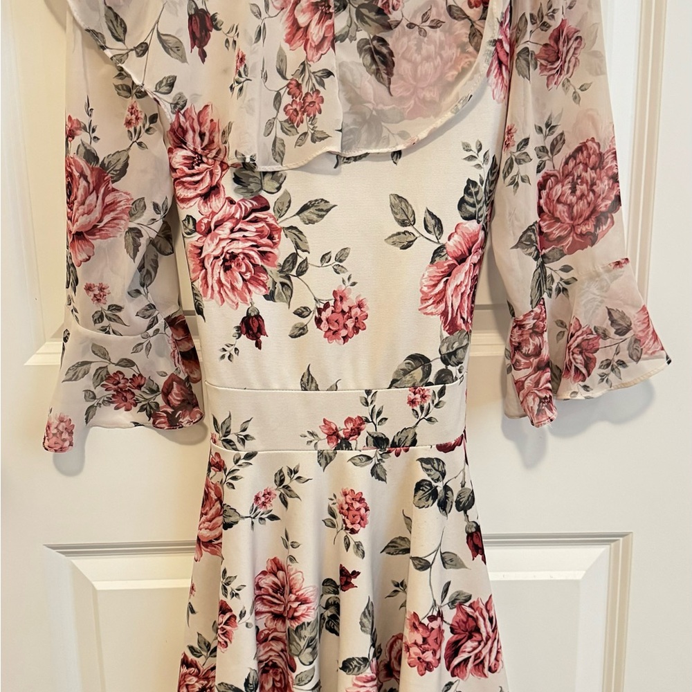 Floral Ruffle Wrap Dress - Picture 2 of 2